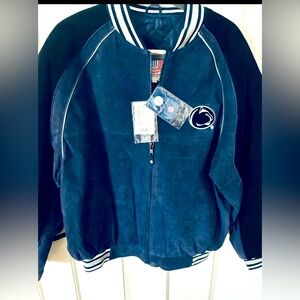 Penn State University Suede leather lined jacket. New with tags Medium